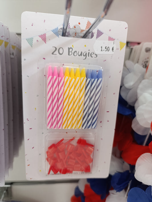 Bougies simples multicolores