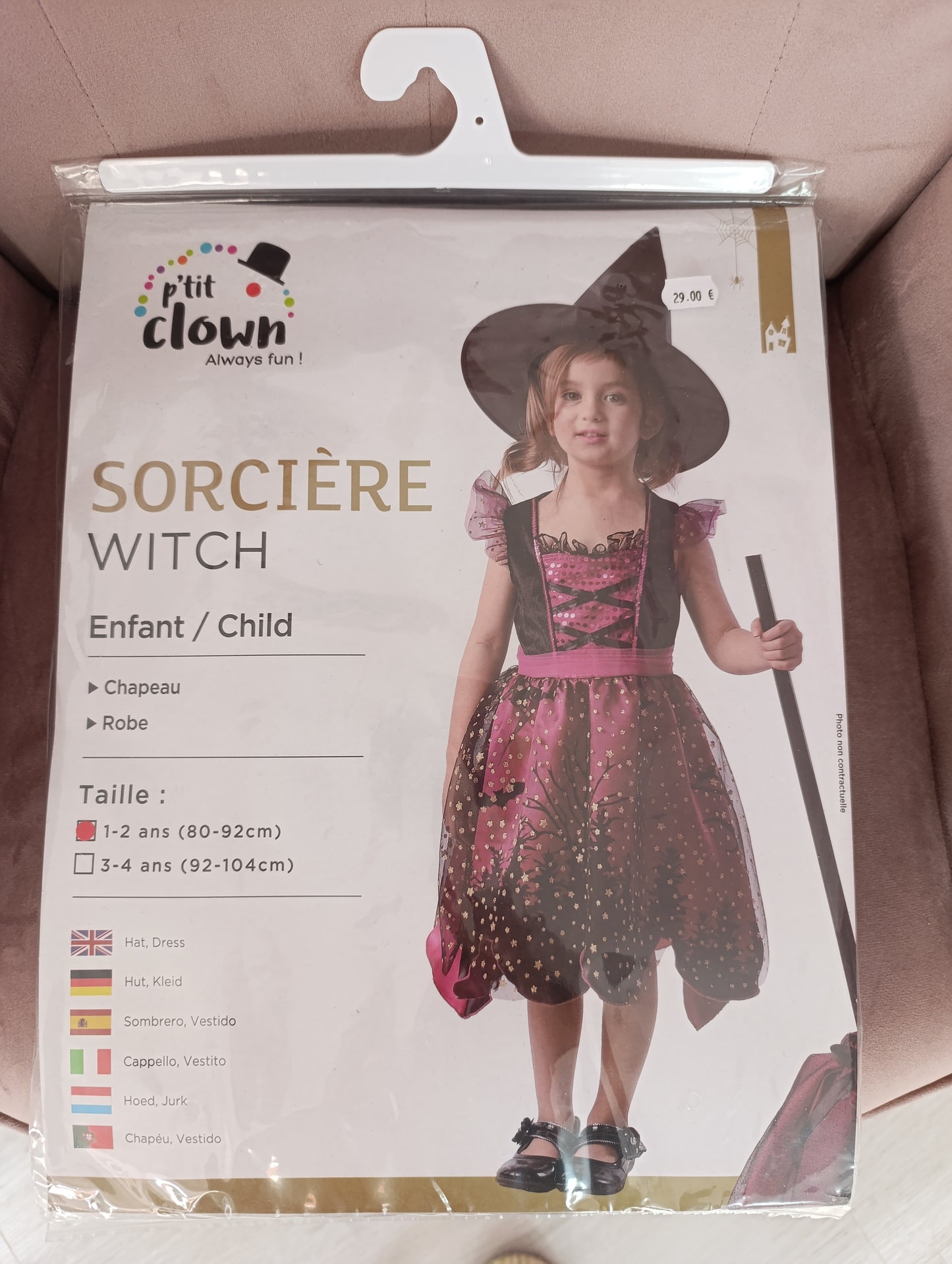 Sorcière fille prune 1/2 ans