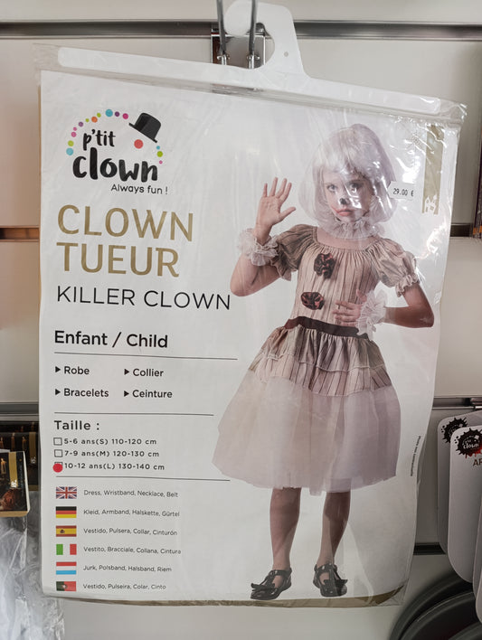 Déguisement clown tueur fille 10/12 ans