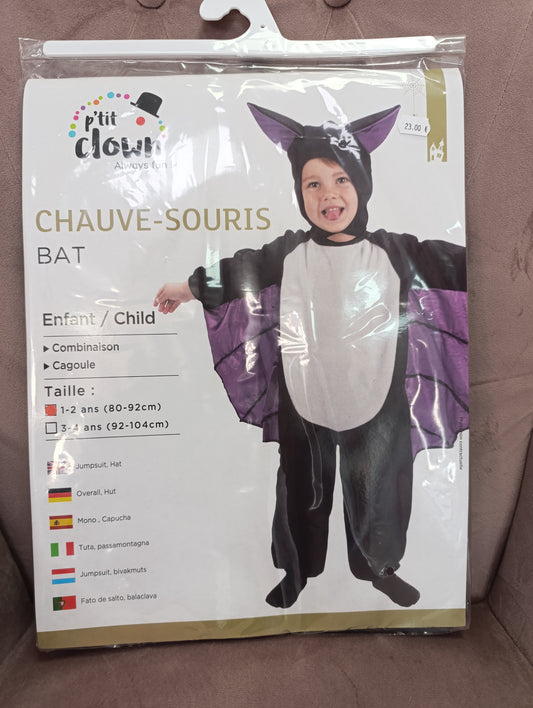 Costume chauve souris 3/4 ans