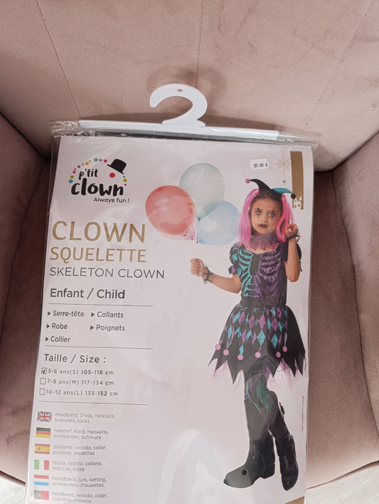 Déguisement clown squelette 5/6ans