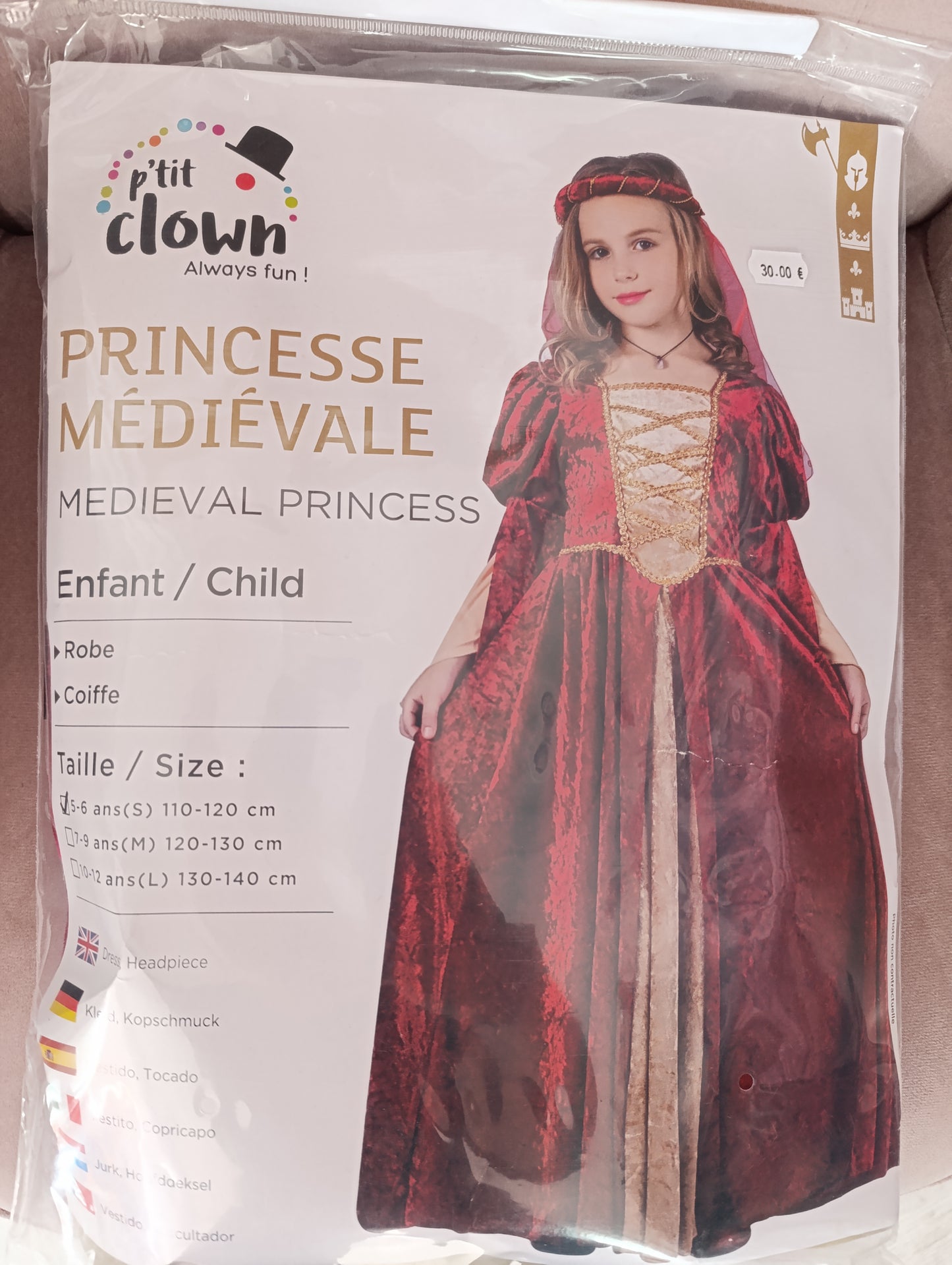 Déguisement princesse médiévale 5/6ans