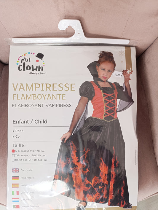 Déguisement vampiresse flamboyante 5/6ans