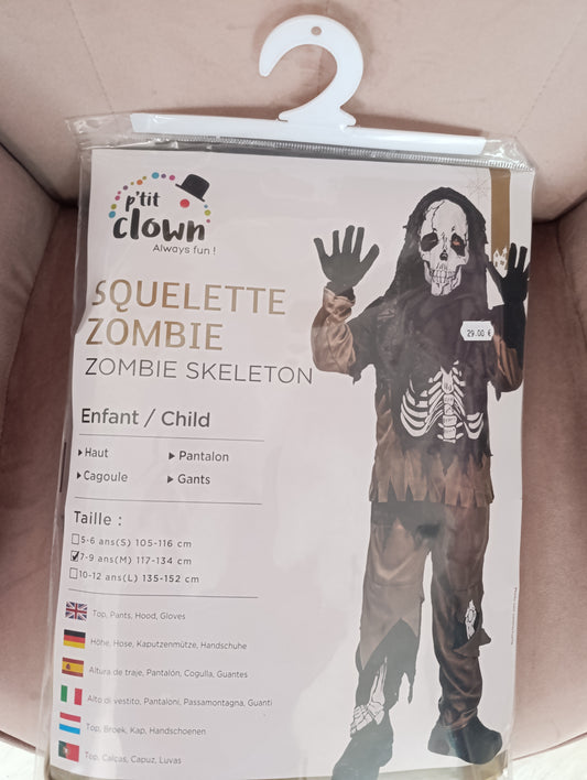 Déguisement squelette zombie 7/9ans