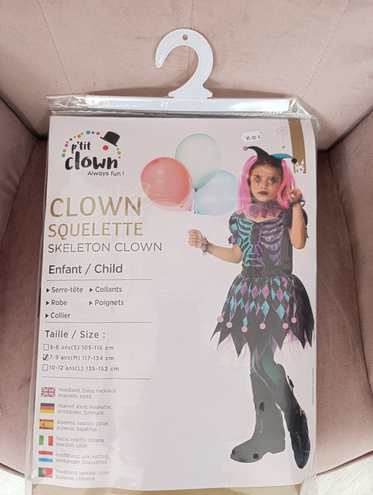 Déguisement clown squelette 7/9 ans