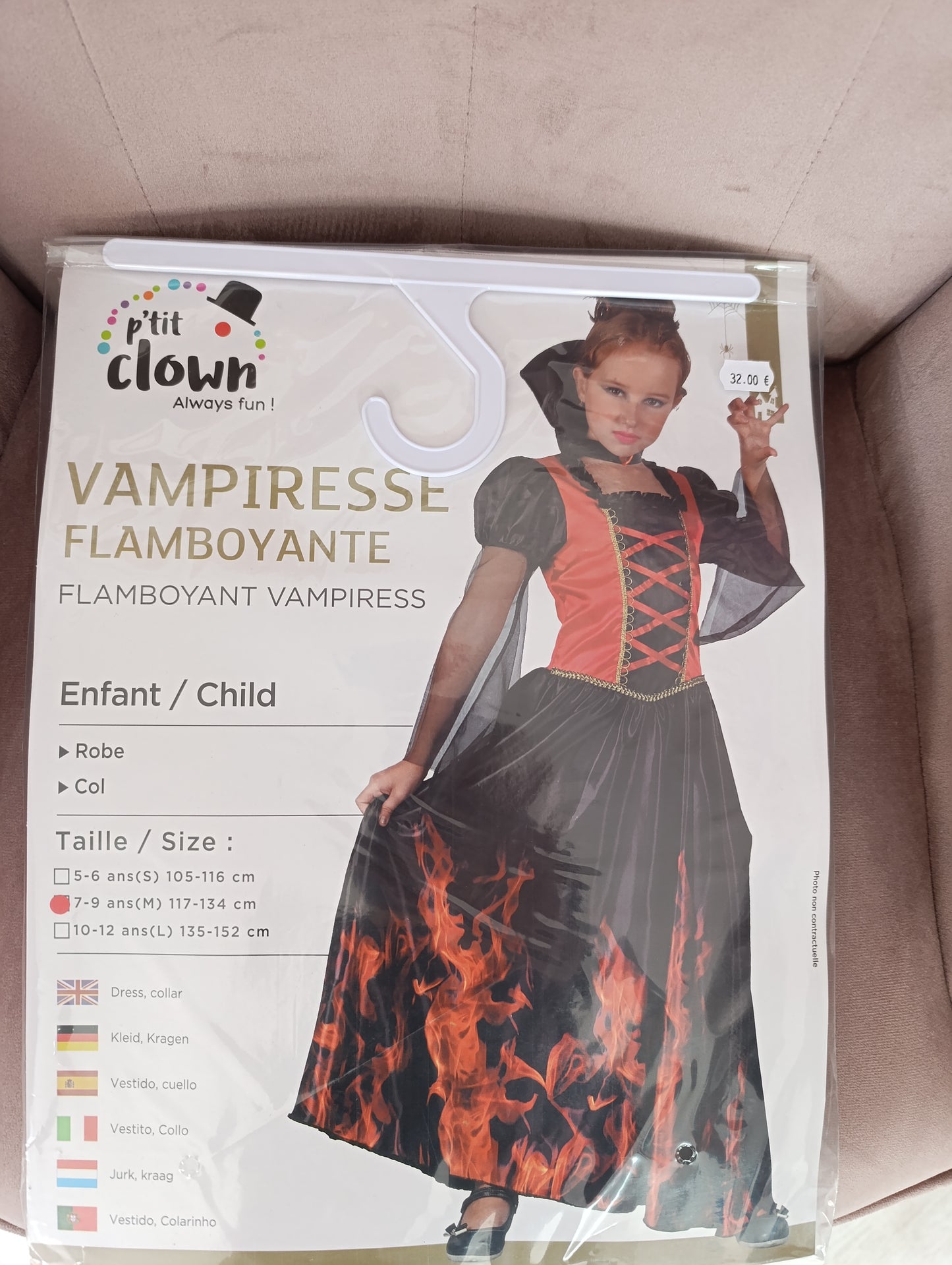 Déguisement vampiresse flamboyante 7/9 ans