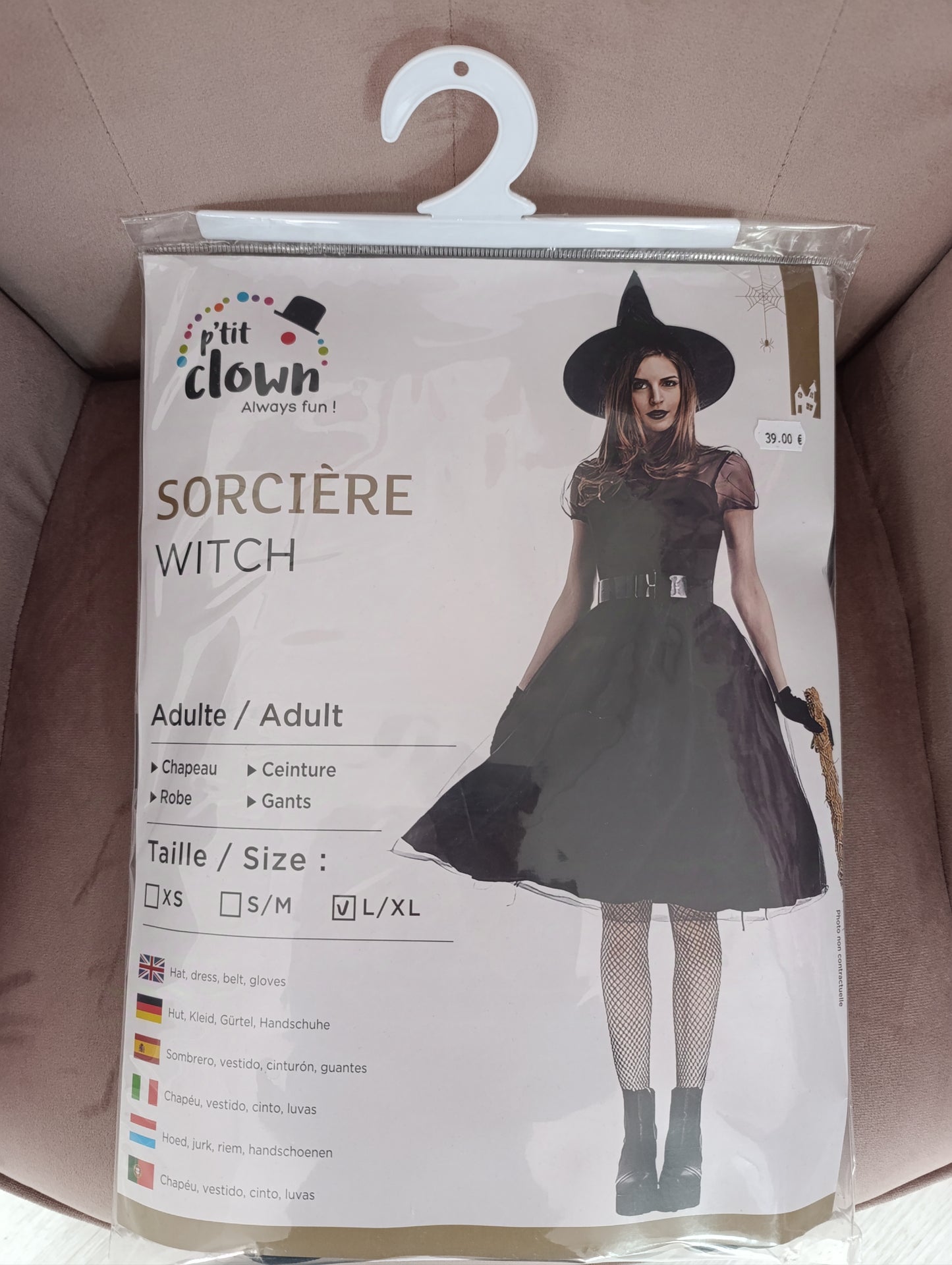 Déguisement sorcière noire adulte L/XL