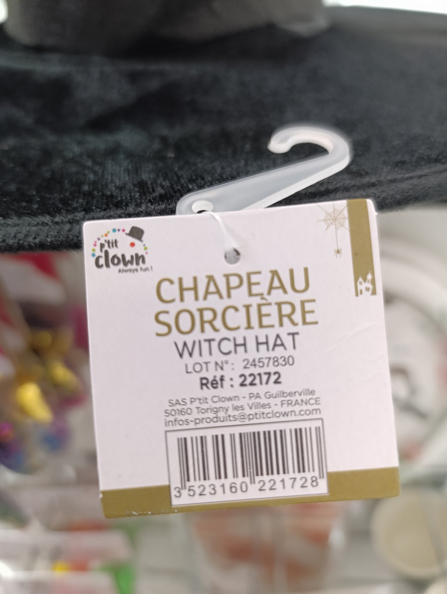 Chapeau de sorcière noir adulte