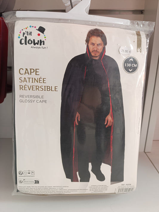 Cape satinée réversible unisexe