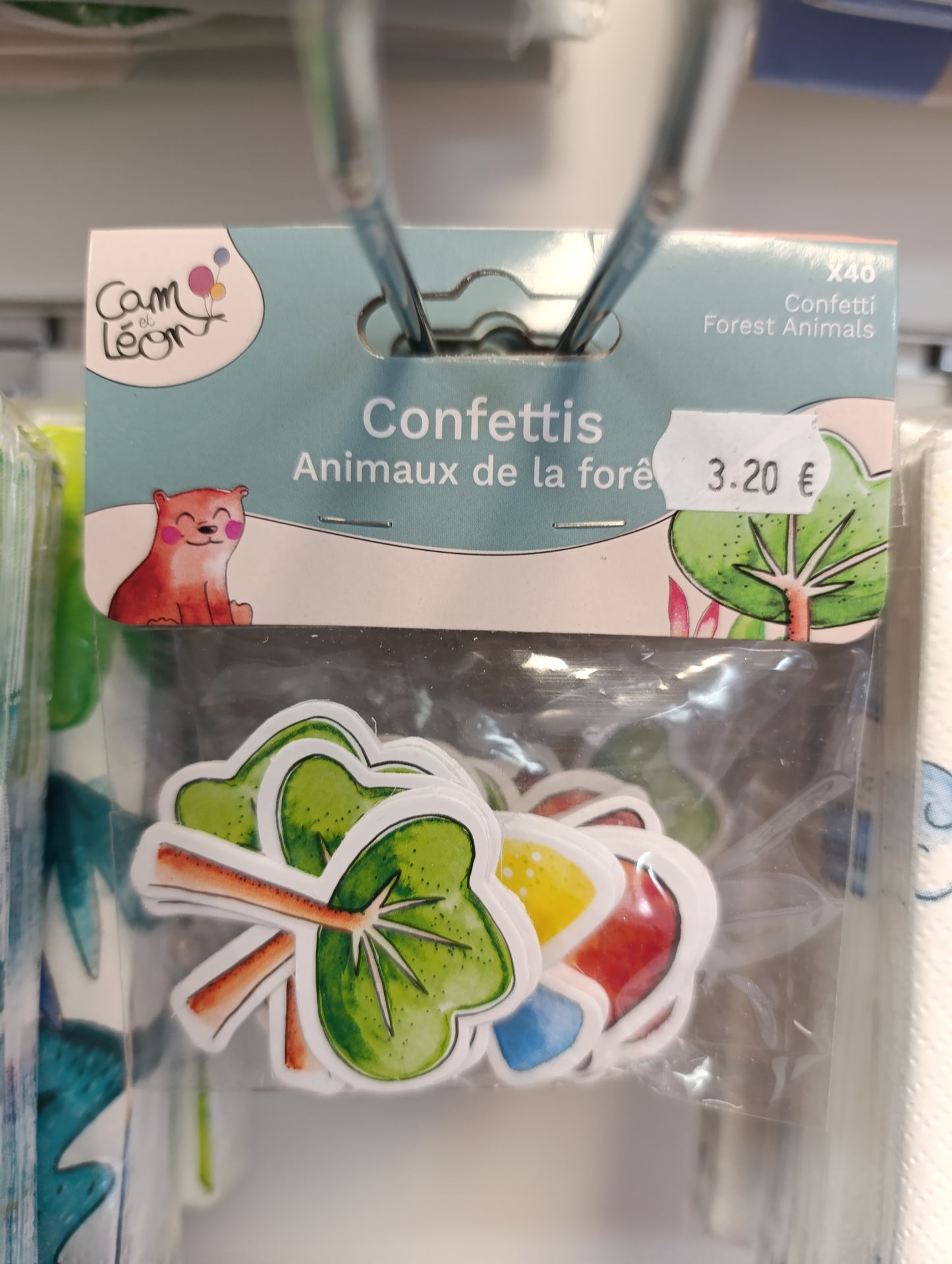 Confettis de table animaux de la forêt lot de 40