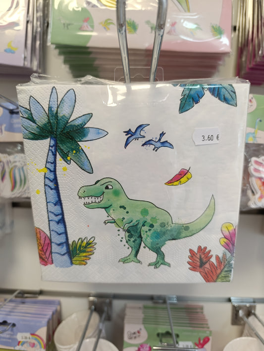 Serviettes dinosaures lot de 20