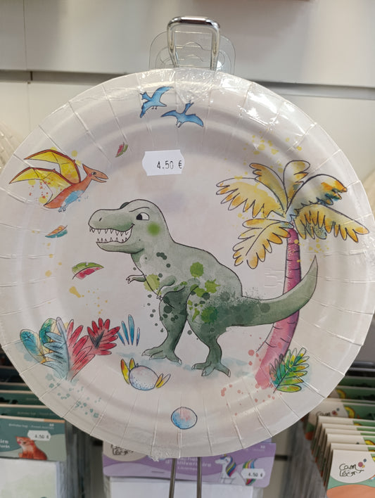 Assiettes dinosaures lot de 8