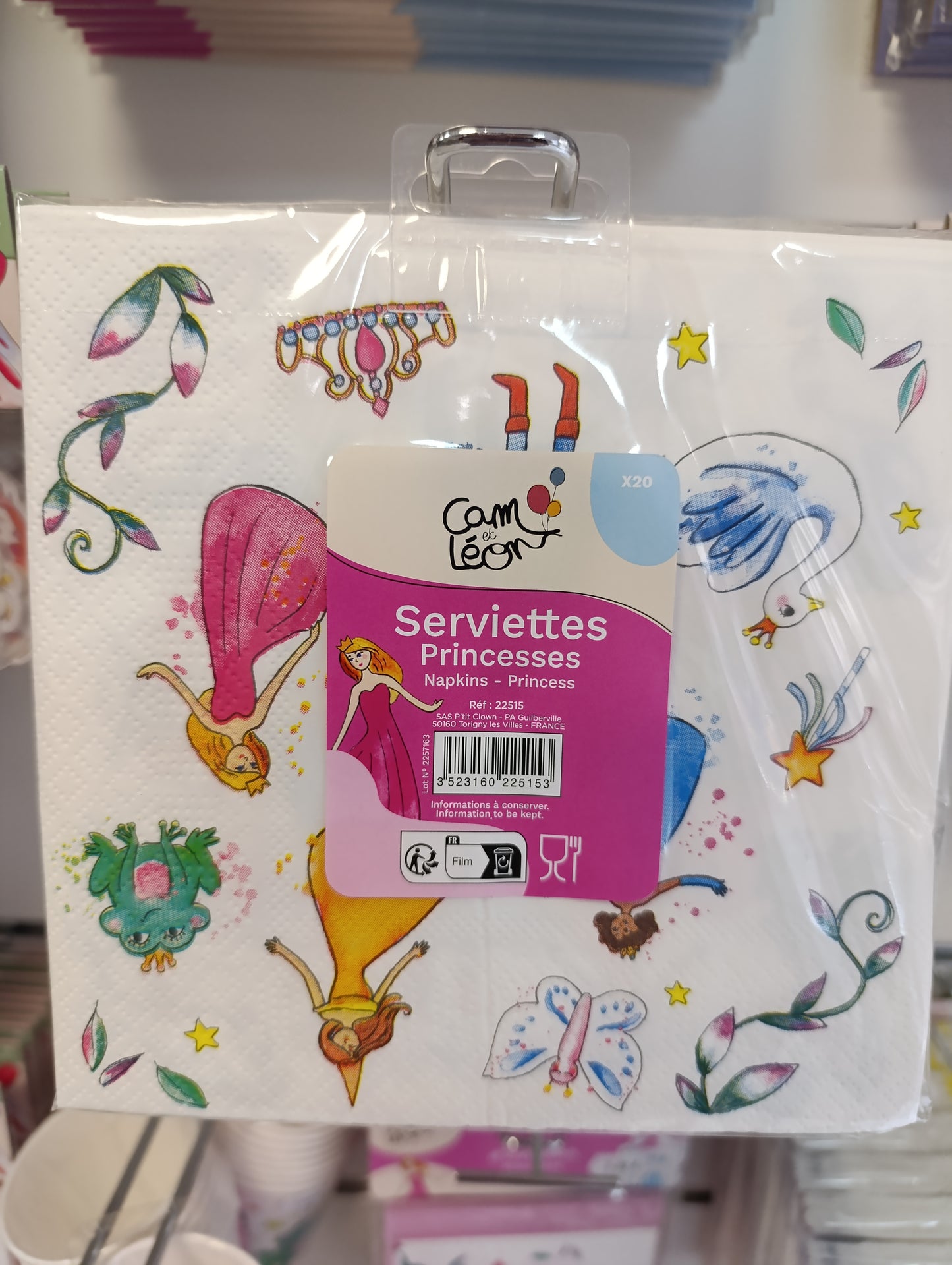 Serviettes princesses lot de 20