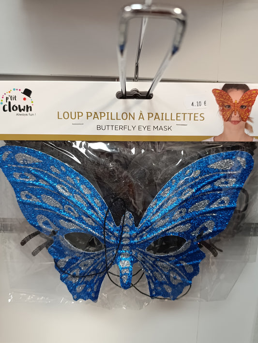 Loup papillon à paillettes plusieurs coloris