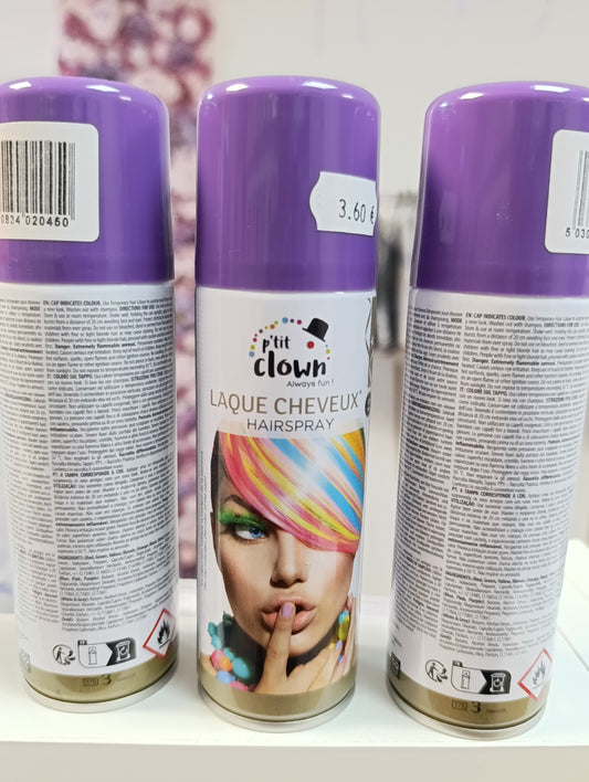 Laque cheveux violet