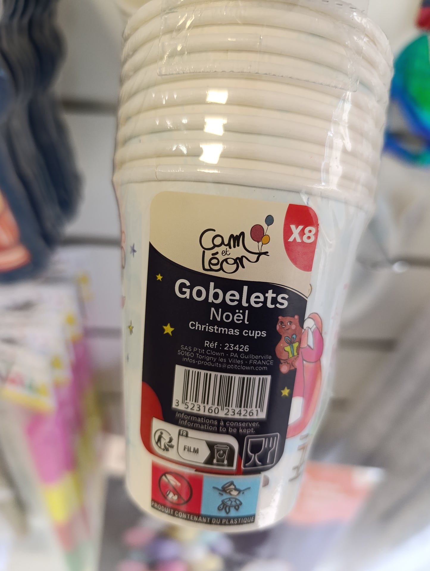 Gobelets thème Noël lot de 8