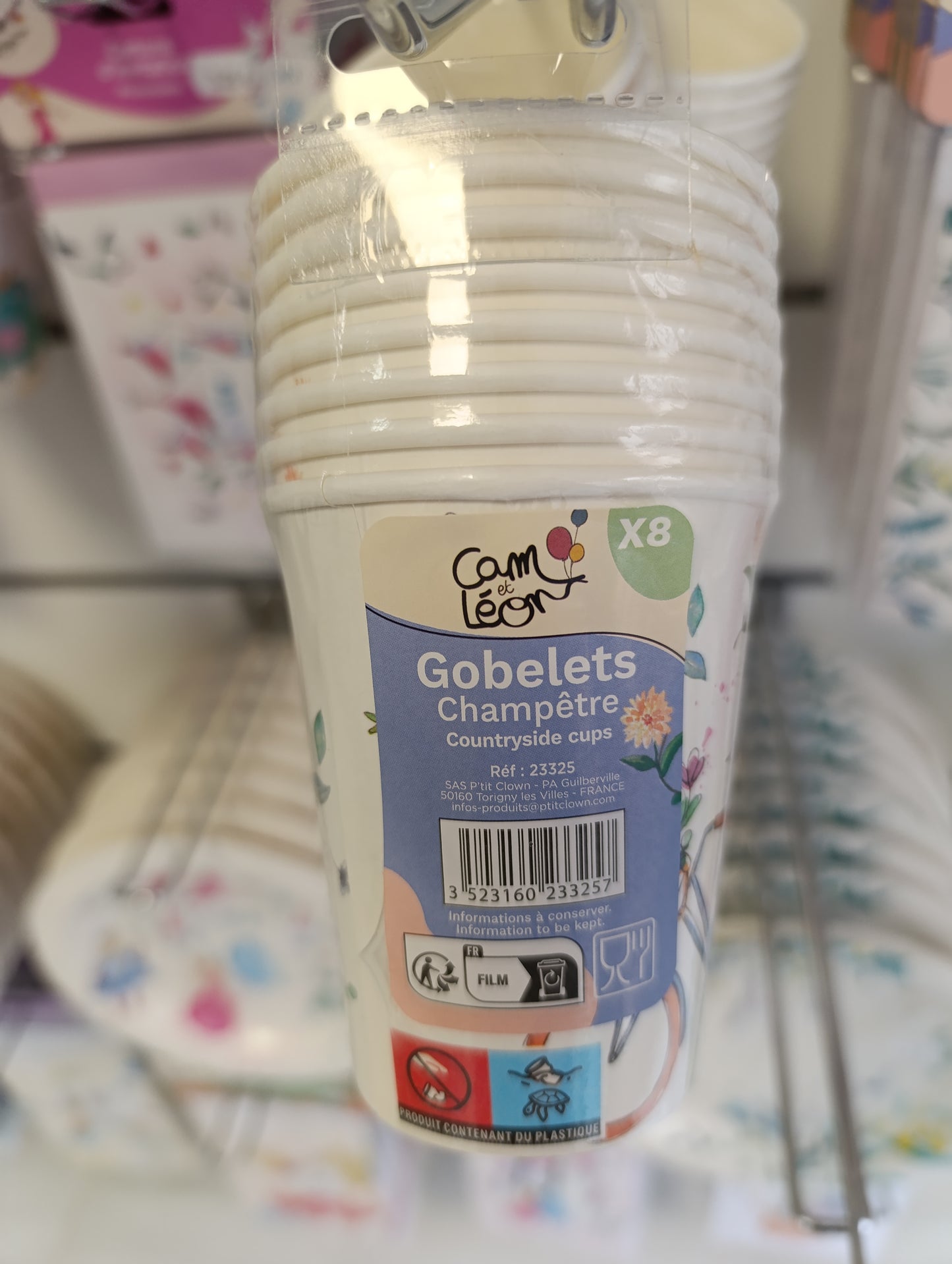 Gobelets champêtre lot de 8