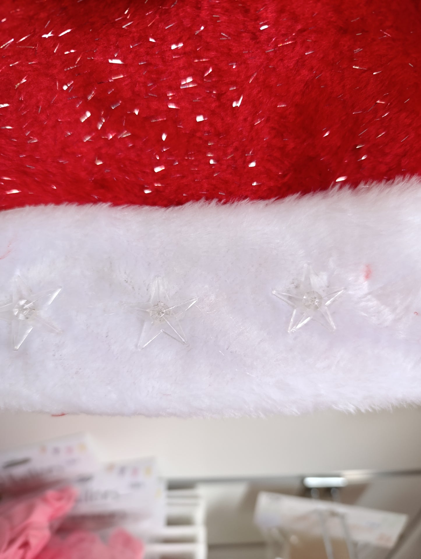 Bonnet de Noël adulte lumineux rouge et blanc