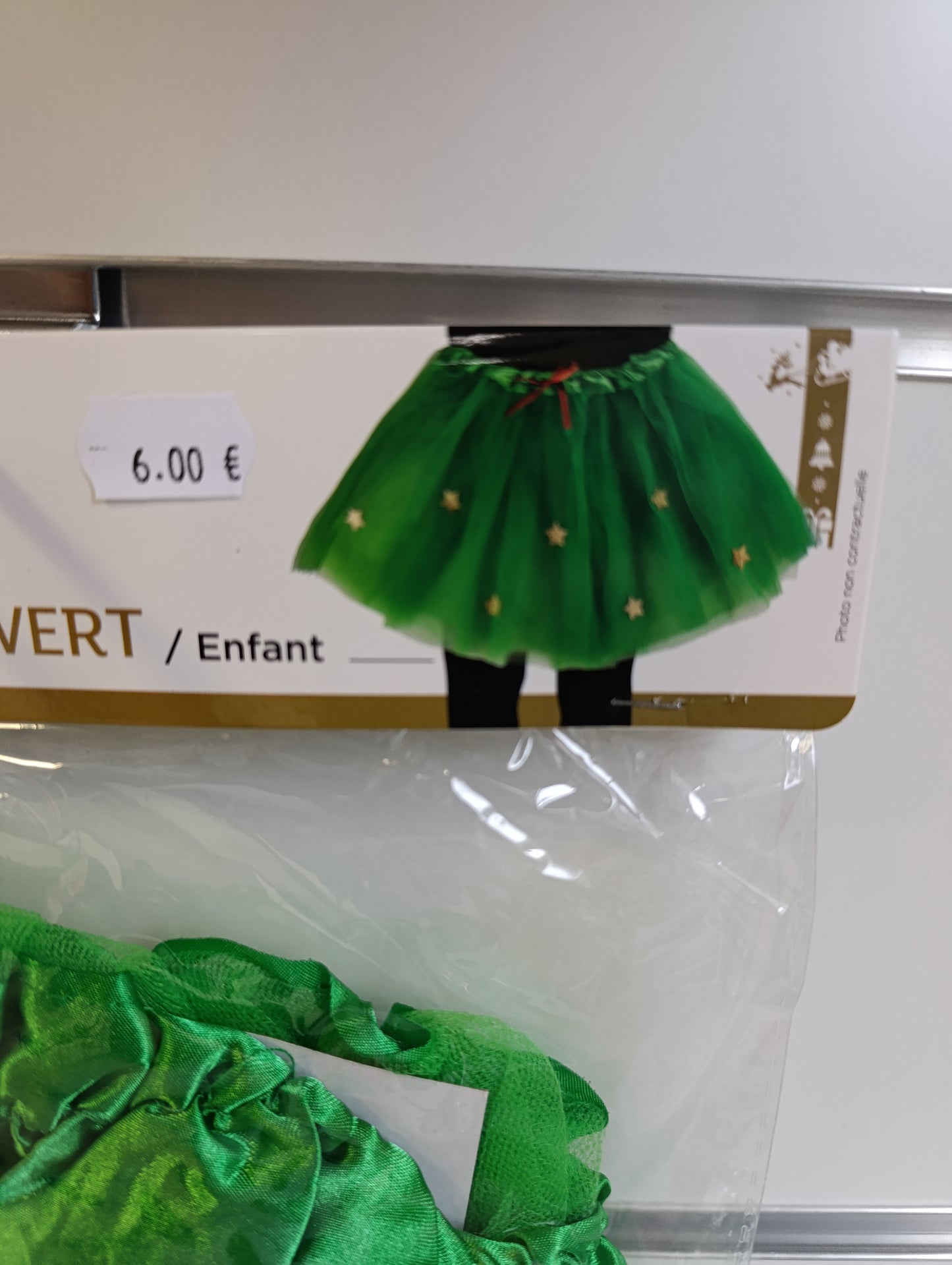 Tutu enfant vert et étoiles or