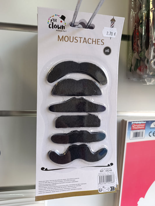 Lot de 6 moustaches