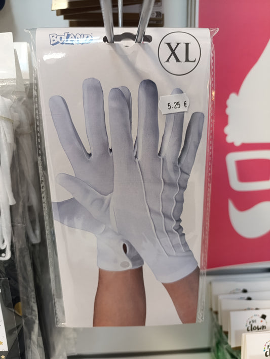 Gants blancs père noël XL