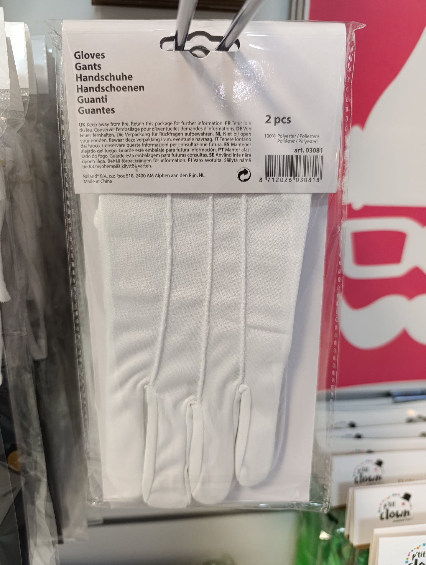 Gants blancs père noël XL