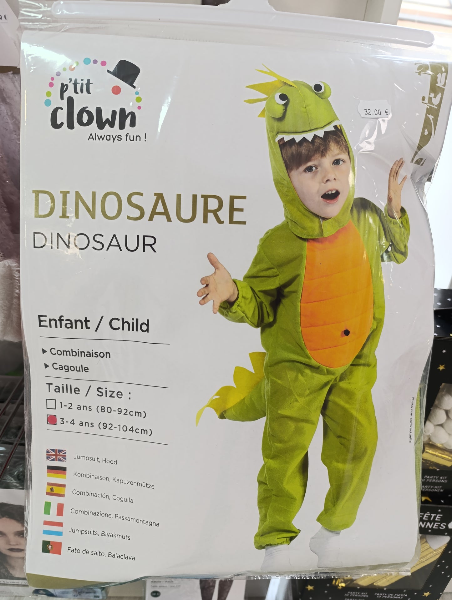 Déguisement dinosaure 3/4ans