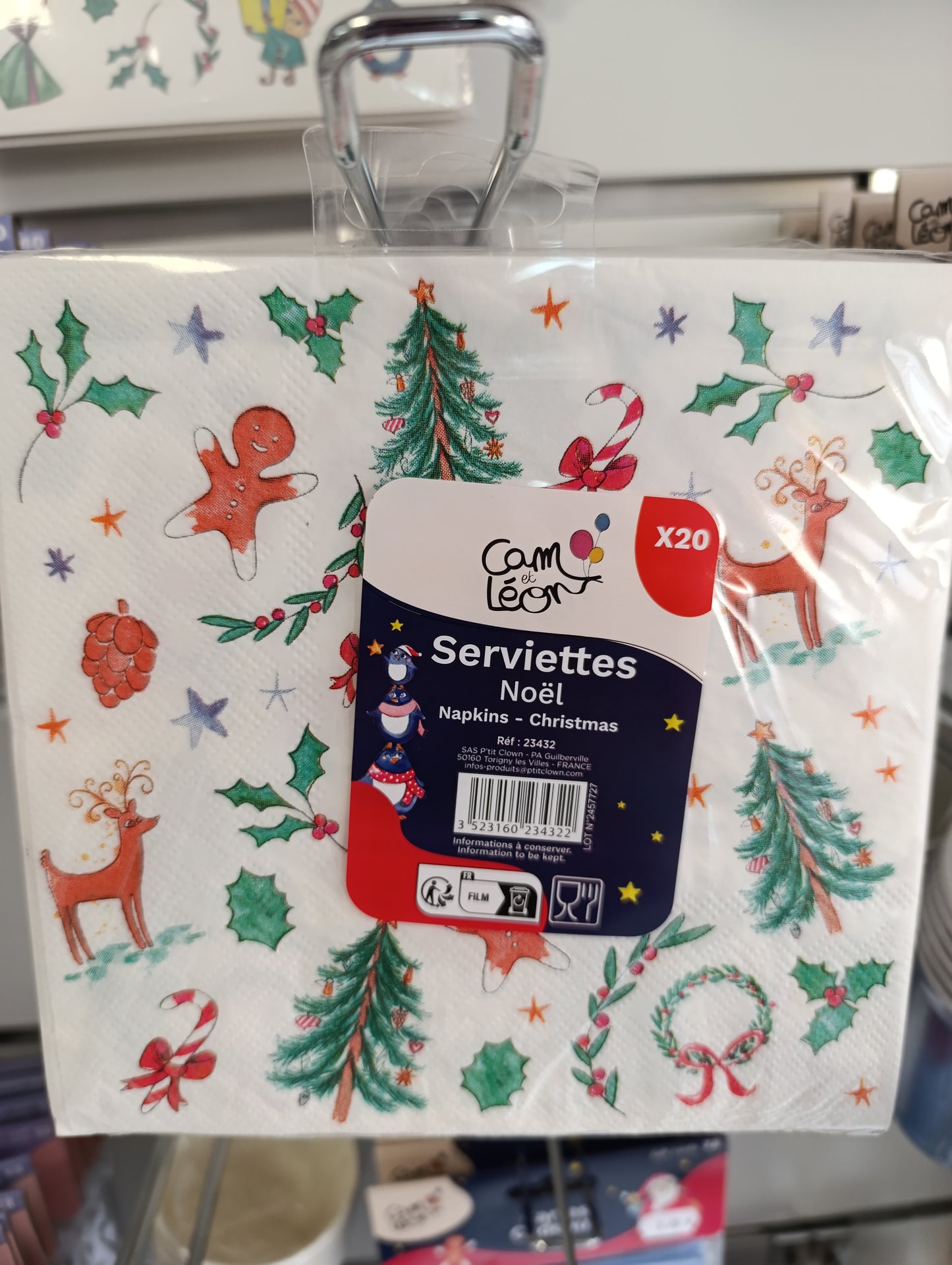 Serviettes thème Noël lot de 20