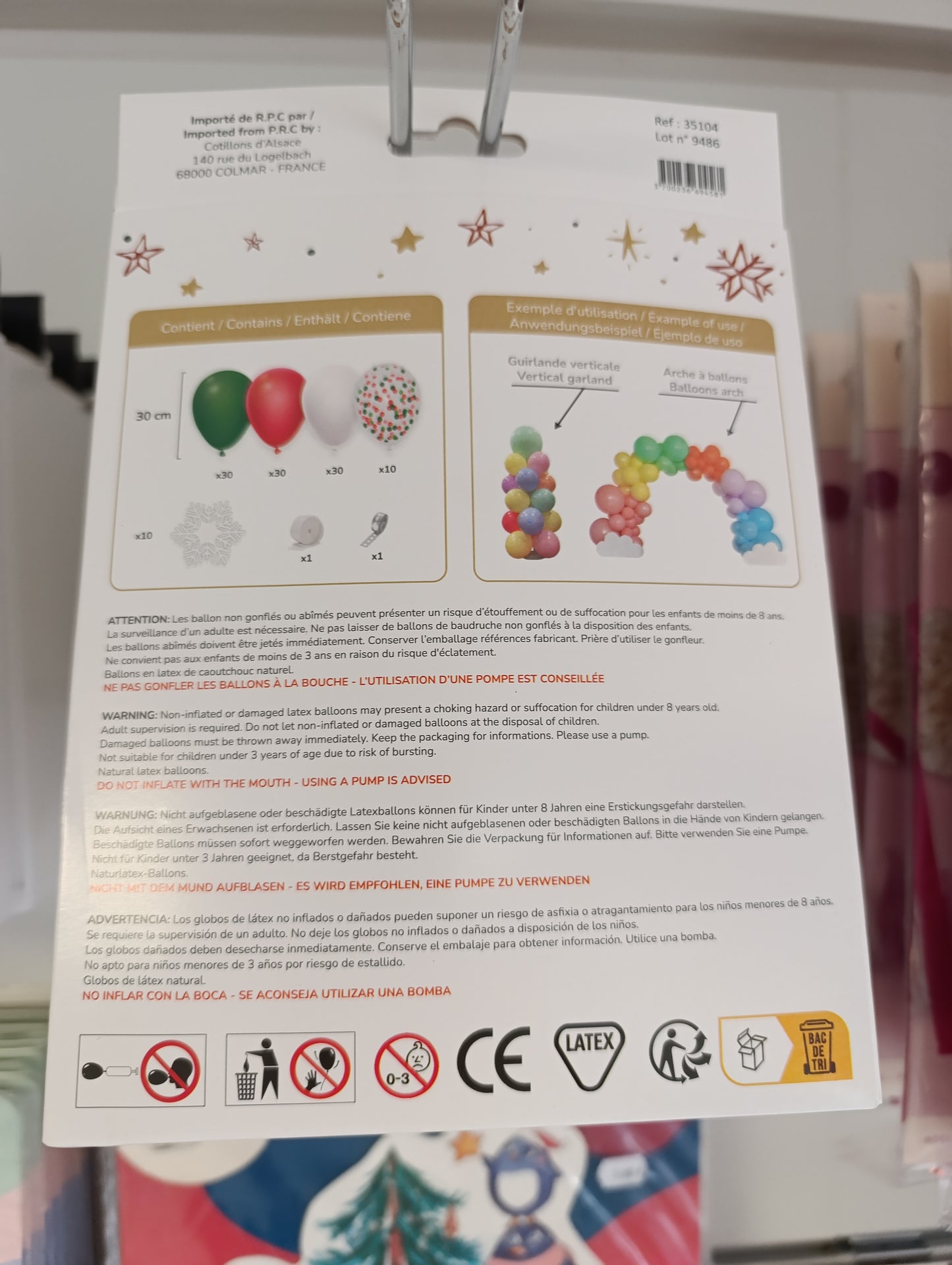 Kit de 100 ballons noël guirlande